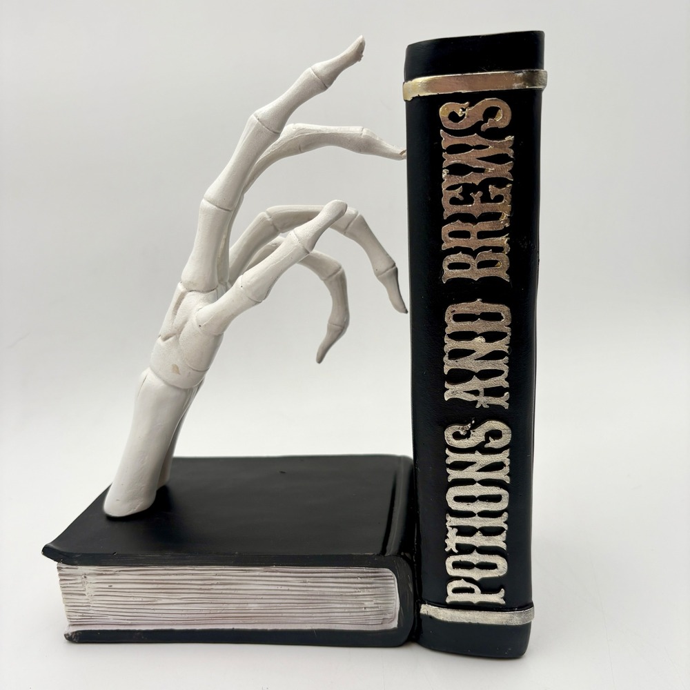 Halloween‎ Bookend Potions and Brews Skeleton Hand Decorative Home Decor Gothic